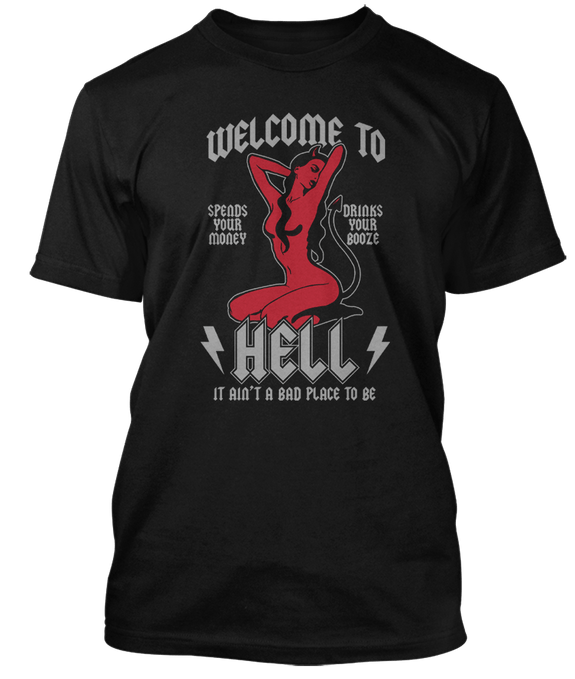 AC/DC Bon Scott inspired HELL AINT A BAD PLACE TO BE T-Shirt