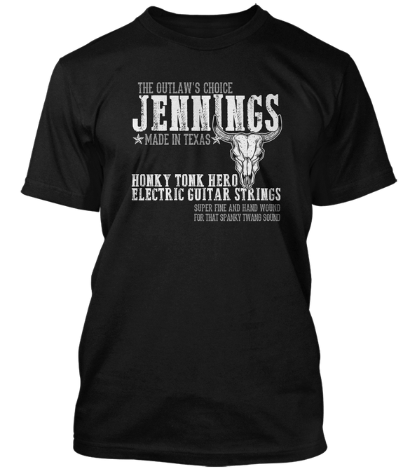 WAYLON JENNINGS inspired Outlaw Country Guitar Strings T-Shirt